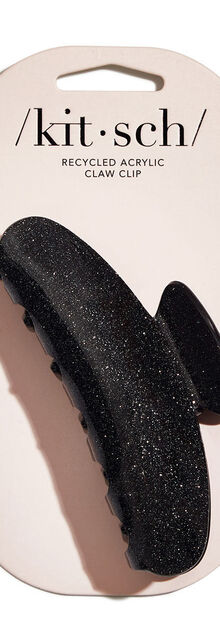 Kitsch Recycled Plastic Claw Clip - Black Glitter Kitsch Recycled Plastic Claw Clip - Black Glitter